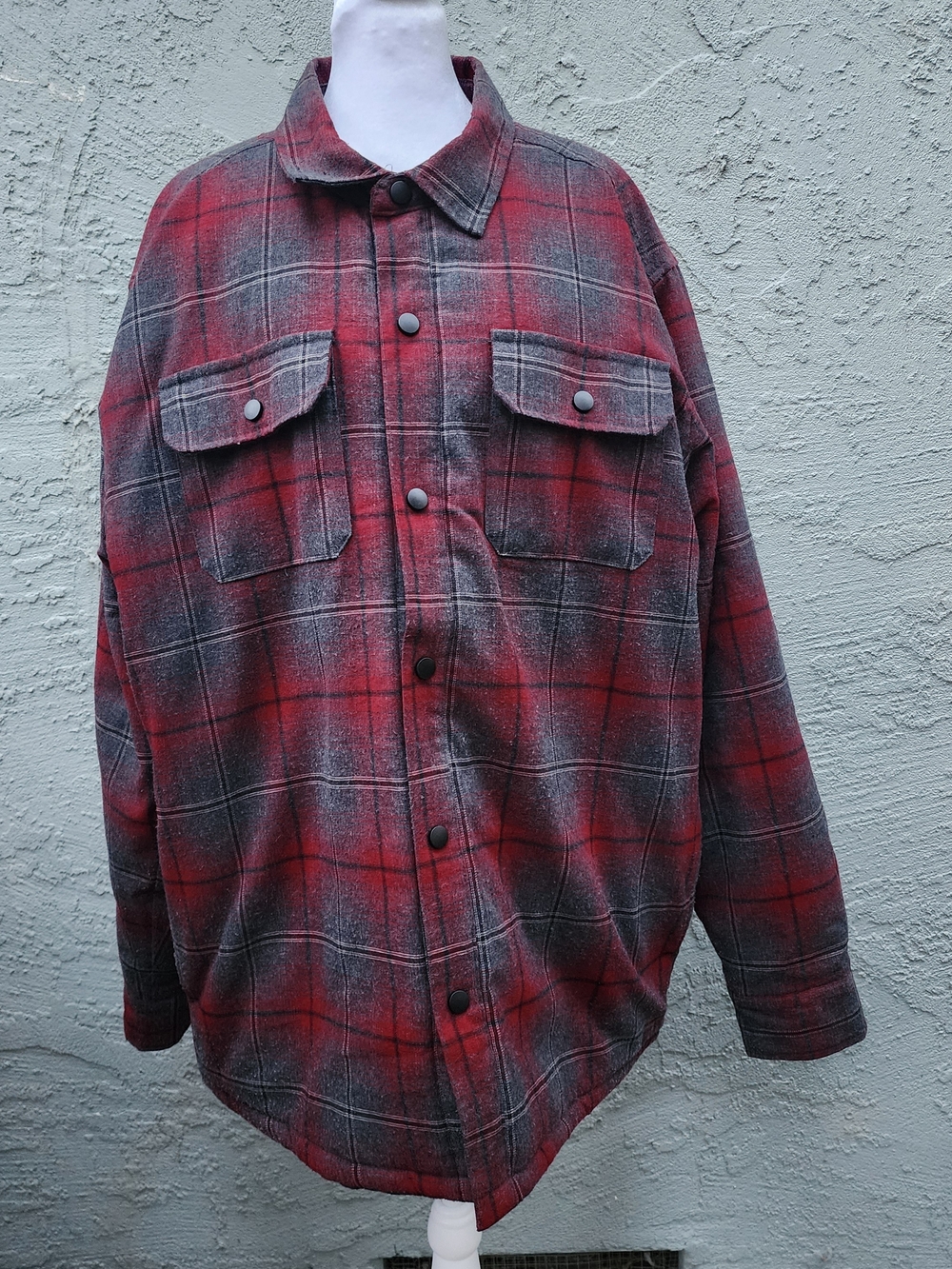 Rugged Elements Men's XL Plaid Flannel Shirt Jacket Insulated Quilted Shacket